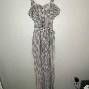American eagle wide leg striped jumpsuit.